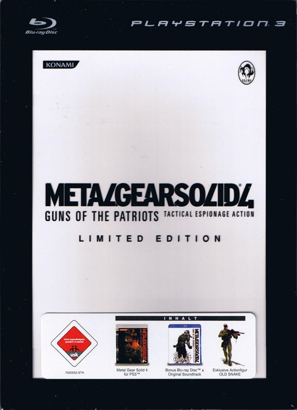 Metal Gear Solid 4: Guns of the Patriots box art for Playstation 3